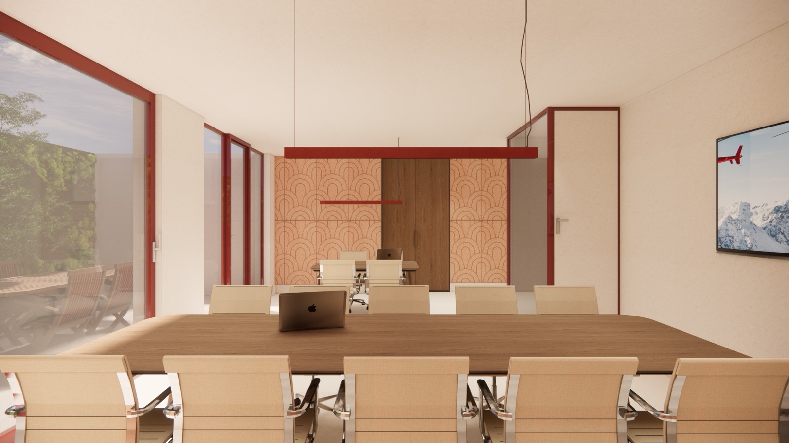 Frameworks — boardroom with art-deco wall panelling and warm oak table